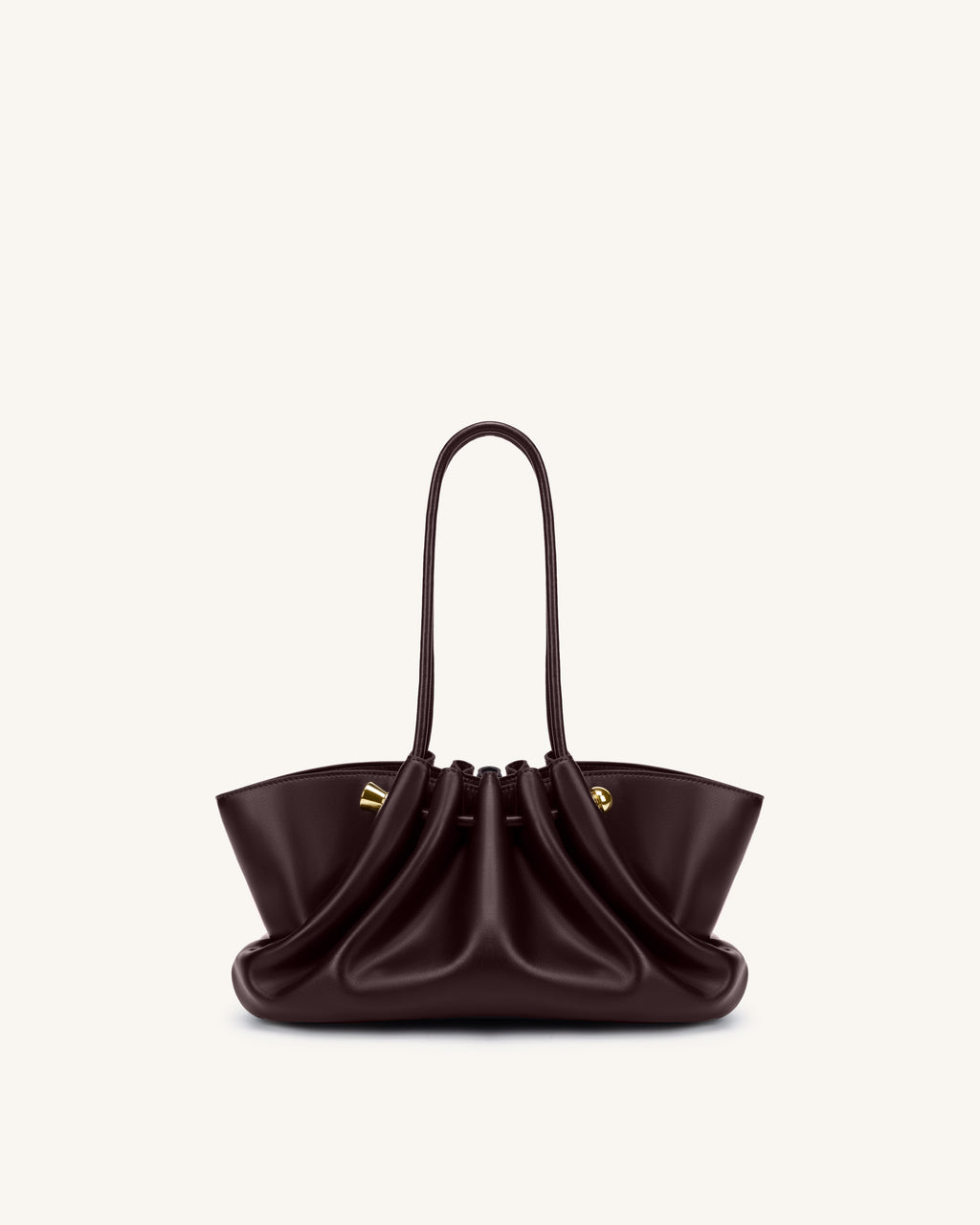Naomi Gathered Long Handle Shoulder Bag - Deep Burgundy