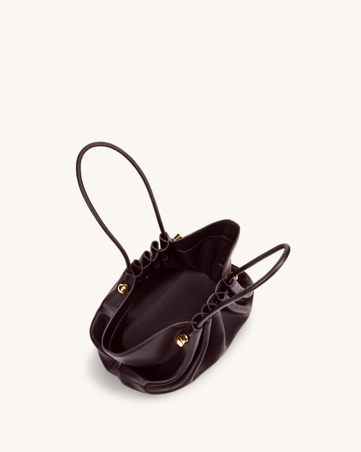 Naomi Gathered Long Handle Shoulder Bag - Deep Burgundy