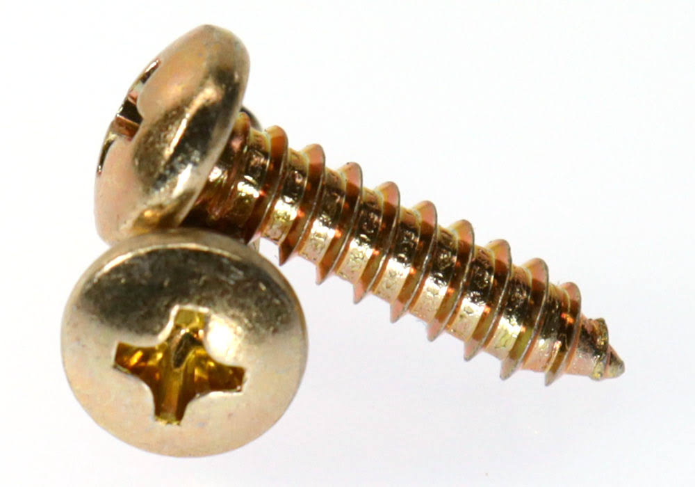 #8-18 x 3/8 Sheet Metal Screw Phillips Pan Head Type AB Low Carbon Steel Yellow Zinc Plated S981529