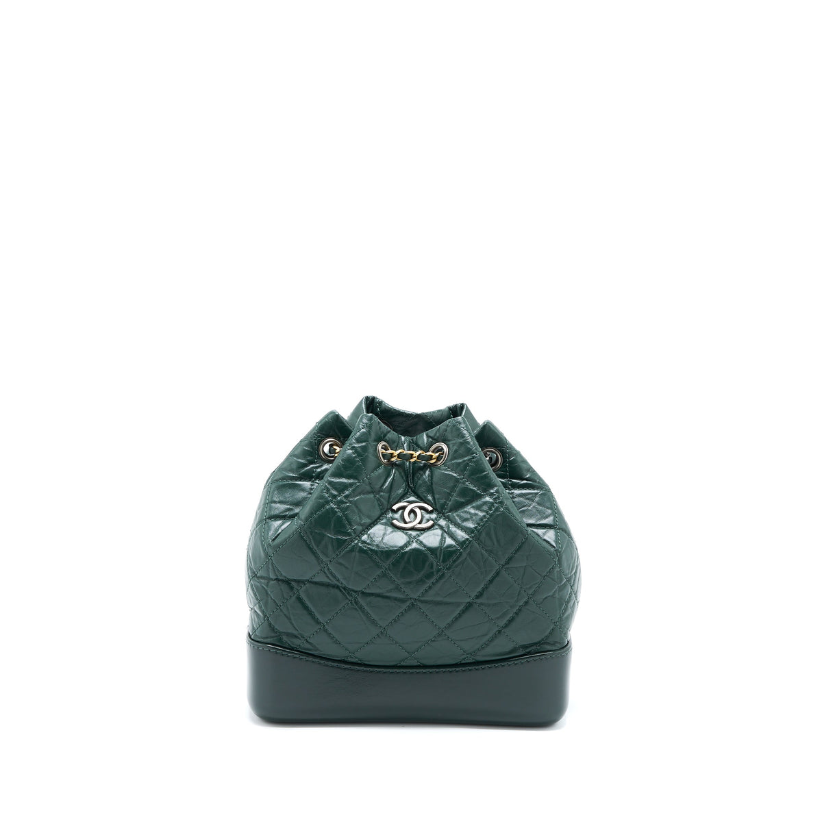 SMALL GABRIELLE BACKPACK CALFSKIN DARK GREEN MULTICOLOUR HARDWARE